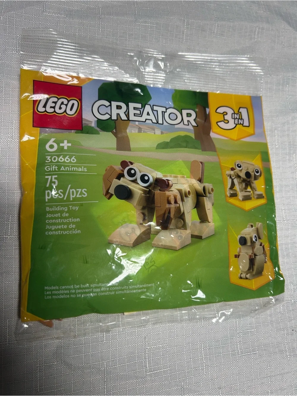 LEGO Creator 3-in-1 Gift Animals polybag set 30666 Dog, Bear, Squirrel